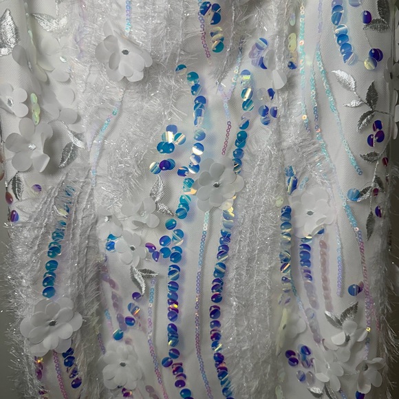 White Sequin Hello Molly Dress - Absorbing Beauty / Saints and Secrets Size M - Picture 9 of 12